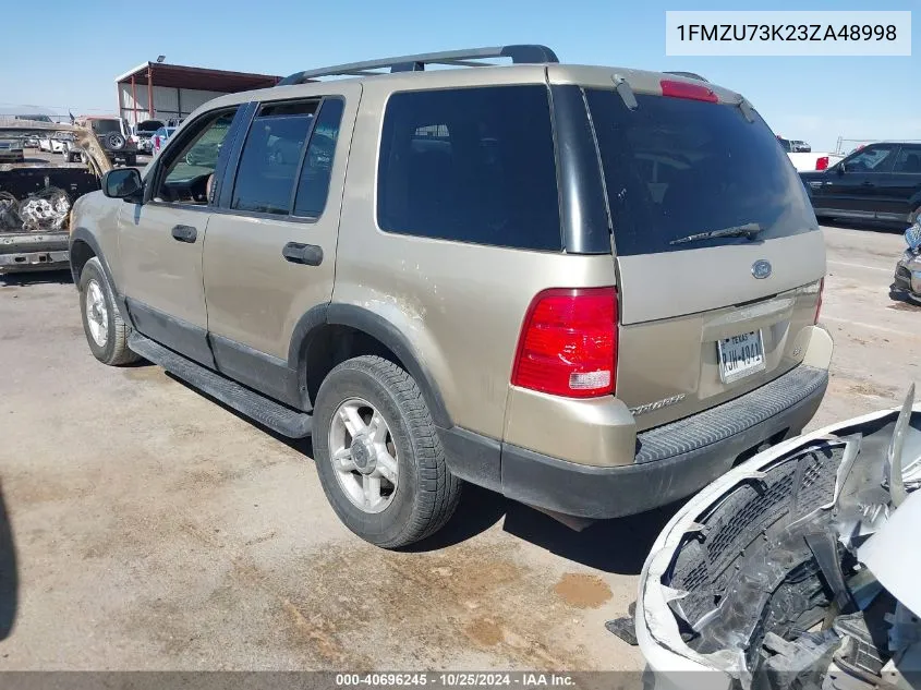 2003 Ford Explorer Nbx/Xlt VIN: 1FMZU73K23ZA48998 Lot: 40696245