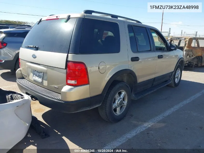 2003 Ford Explorer Nbx/Xlt VIN: 1FMZU73K23ZA48998 Lot: 40696245