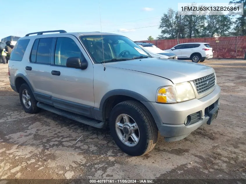 2003 Ford Explorer Nbx/Xlt VIN: 1FMZU63K13ZB26861 Lot: 40797161