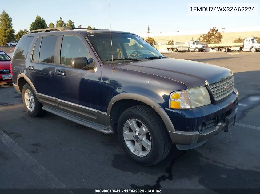 2003 Ford Explorer Eddie Bauer VIN: 1FMDU74WX3ZA62224 Lot: 40813641