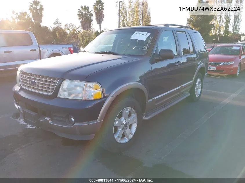 2003 Ford Explorer Eddie Bauer VIN: 1FMDU74WX3ZA62224 Lot: 40813641