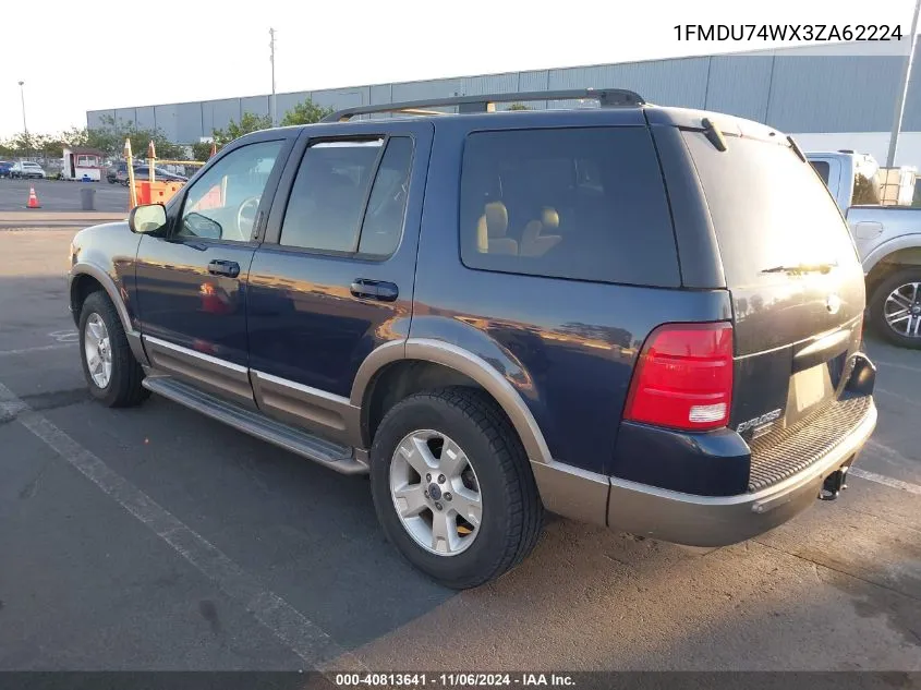 2003 Ford Explorer Eddie Bauer VIN: 1FMDU74WX3ZA62224 Lot: 40813641