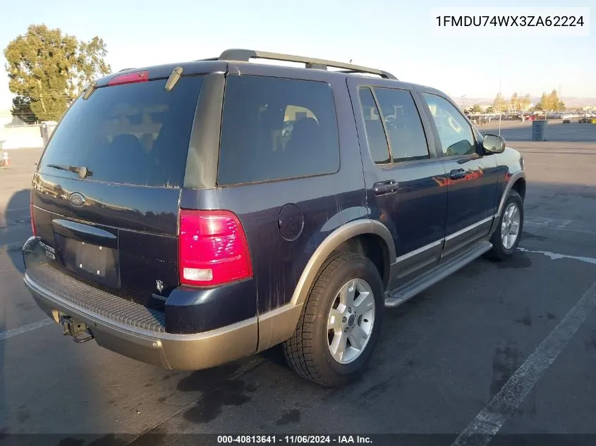 2003 Ford Explorer Eddie Bauer VIN: 1FMDU74WX3ZA62224 Lot: 40813641