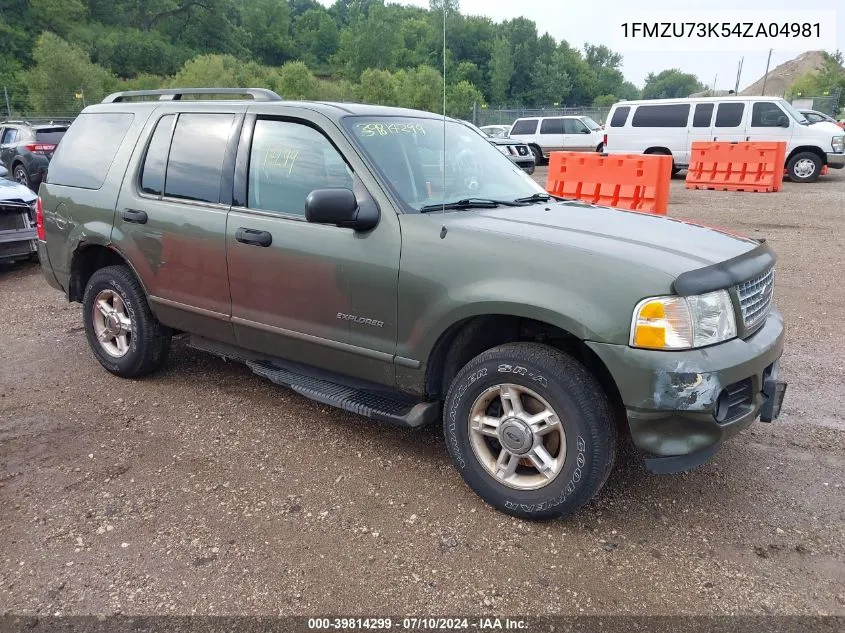 2004 Ford Explorer Nbx/Xlt VIN: 1FMZU73K54ZA04981 Lot: 39814299