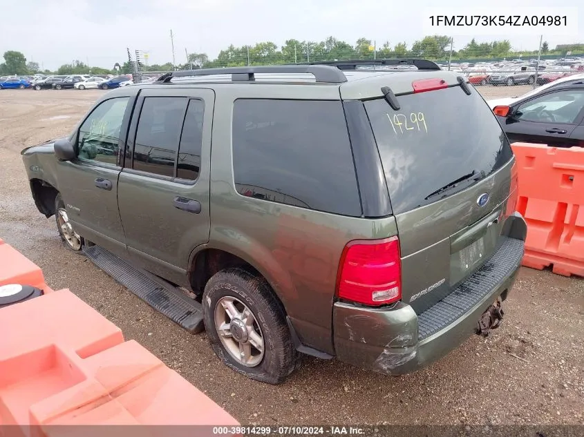 2004 Ford Explorer Nbx/Xlt VIN: 1FMZU73K54ZA04981 Lot: 39814299