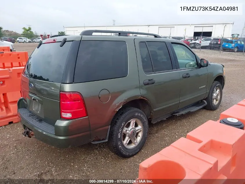 2004 Ford Explorer Nbx/Xlt VIN: 1FMZU73K54ZA04981 Lot: 39814299