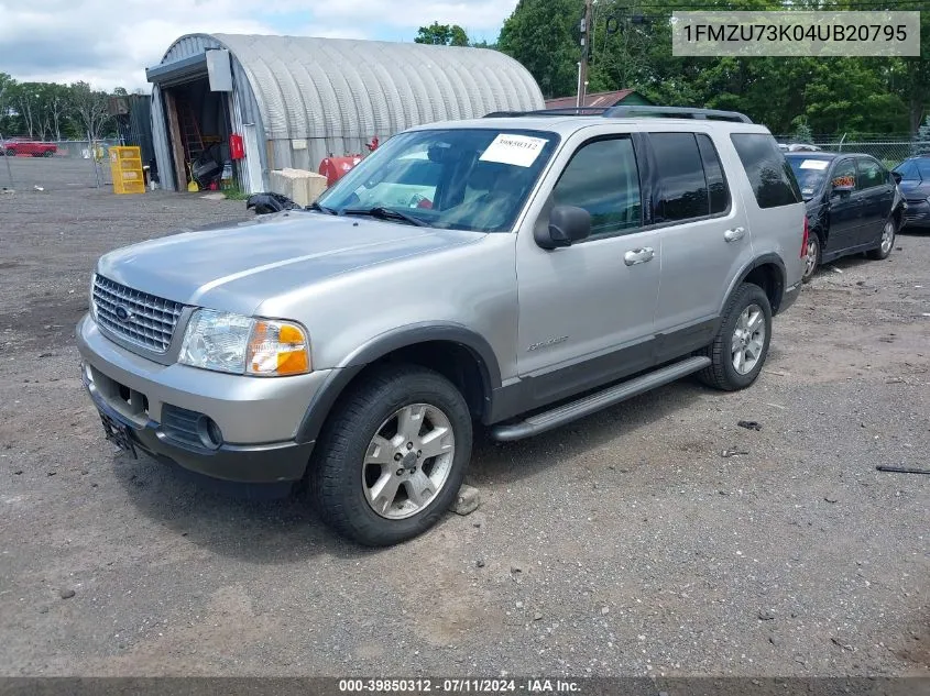 2004 Ford Explorer Nbx/Xlt VIN: 1FMZU73K04UB20795 Lot: 39850312