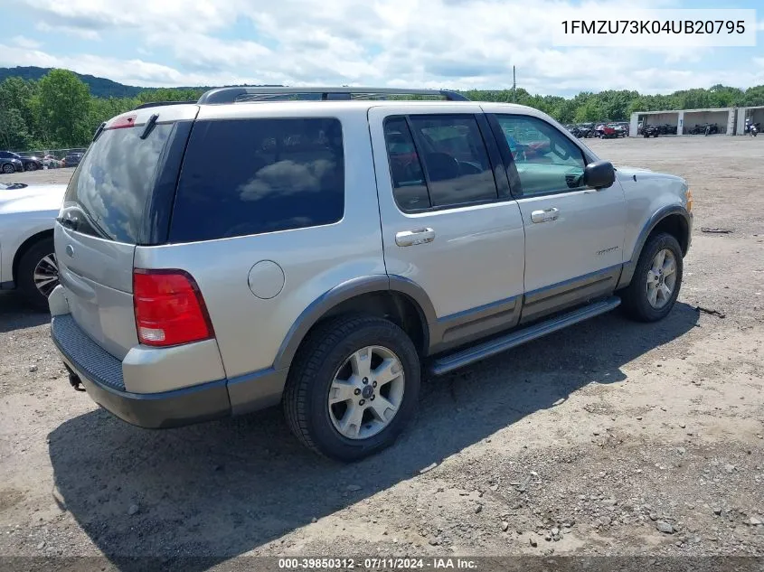 2004 Ford Explorer Nbx/Xlt VIN: 1FMZU73K04UB20795 Lot: 39850312