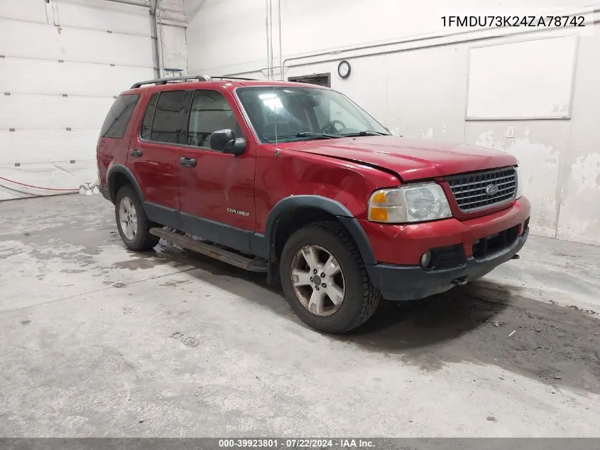 2004 Ford Explorer Nbx/Xlt VIN: 1FMDU73K24ZA78742 Lot: 39923801