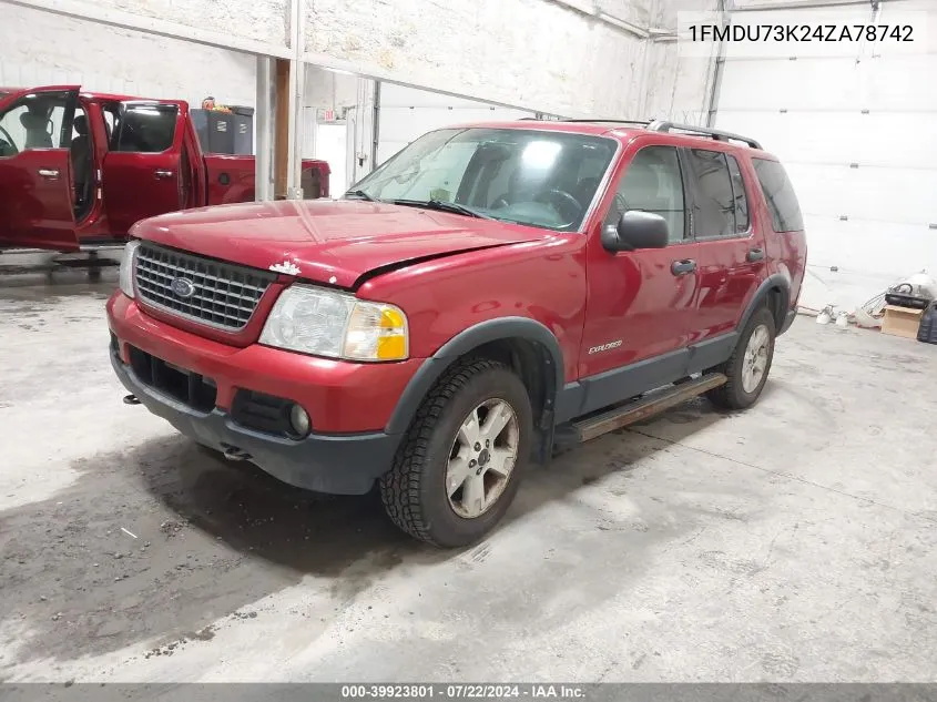 2004 Ford Explorer Nbx/Xlt VIN: 1FMDU73K24ZA78742 Lot: 39923801