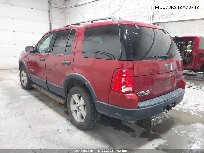 2004 Ford Explorer Nbx/Xlt VIN: 1FMDU73K24ZA78742 Lot: 39923801