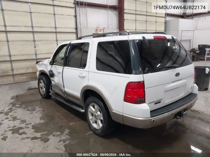 2004 Ford Explorer Eddie Bauer VIN: 1FMDU74W64UB22174 Lot: 40027624