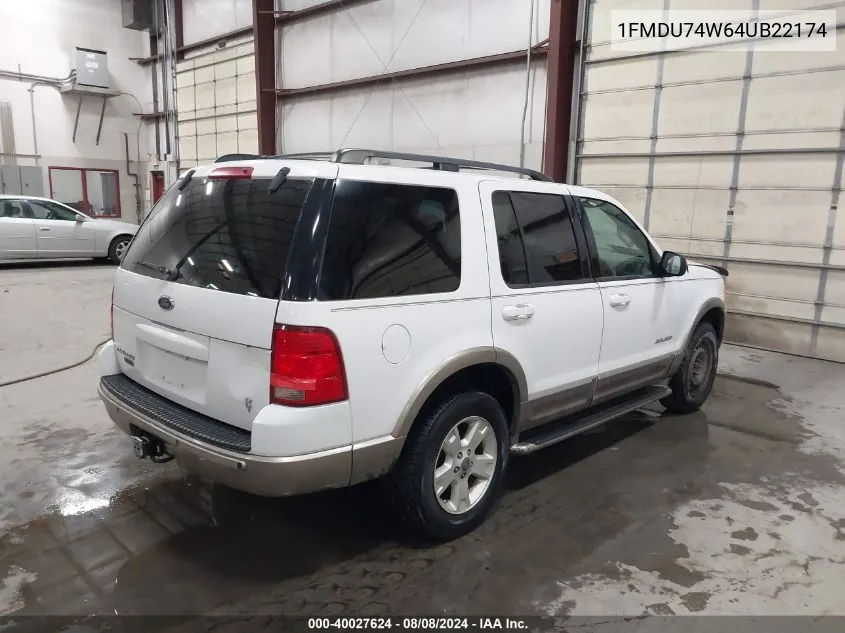 2004 Ford Explorer Eddie Bauer VIN: 1FMDU74W64UB22174 Lot: 40027624