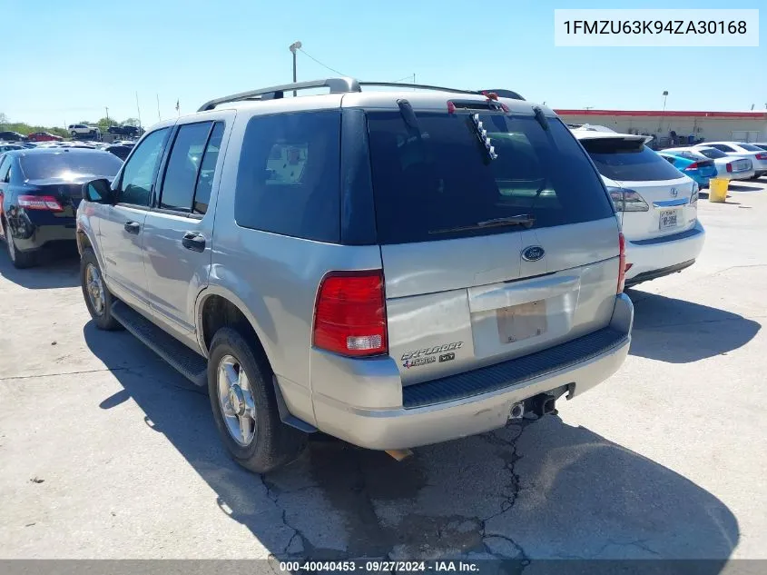 2004 Ford Explorer Xlt VIN: 1FMZU63K94ZA30168 Lot: 40040453