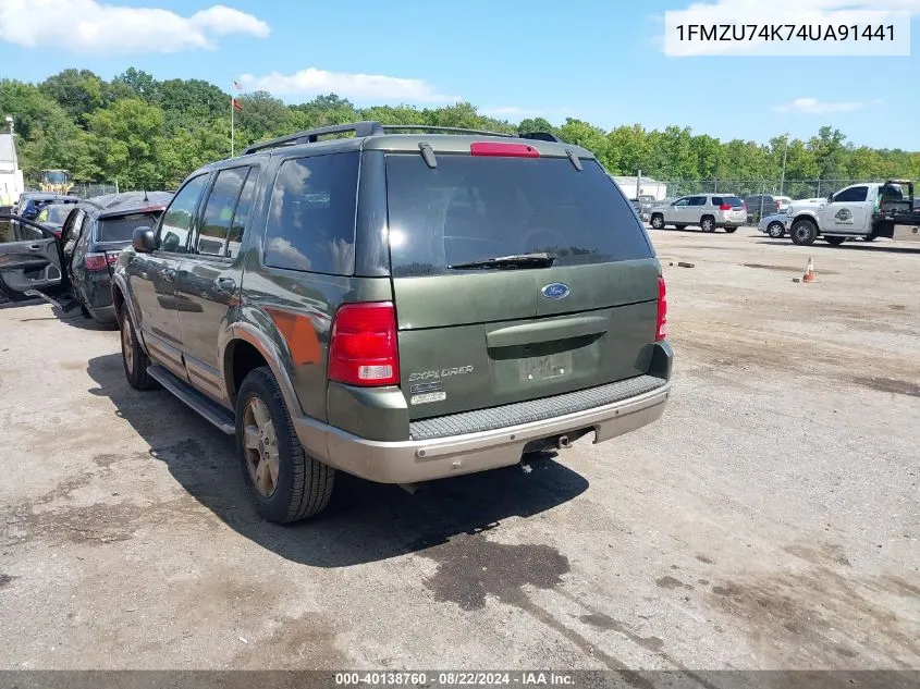 2004 Ford Explorer Eddie Bauer VIN: 1FMZU74K74UA91441 Lot: 40138760