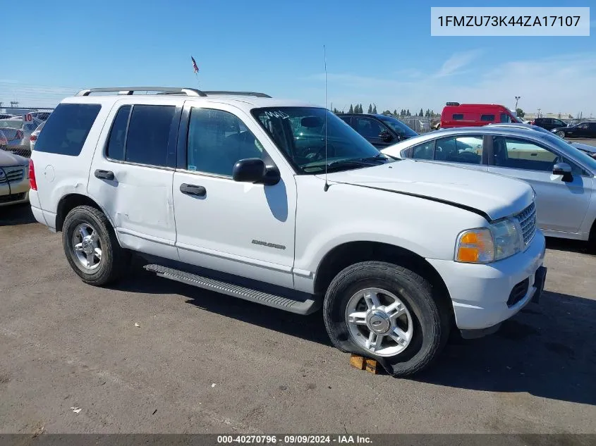 2004 Ford Explorer Nbx/Xlt VIN: 1FMZU73K44ZA17107 Lot: 40270796