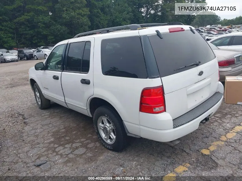 2004 Ford Explorer Xlt VIN: 1FMZU63K74UA27105 Lot: 40298559