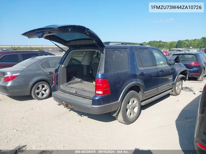 2004 Ford Explorer Nbx/Xlt VIN: 1FMZU73W44ZA10726 Lot: 40338478