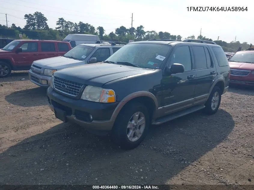 2004 Ford Explorer Eddie Bauer VIN: 1FMZU74K64UA58964 Lot: 40364480