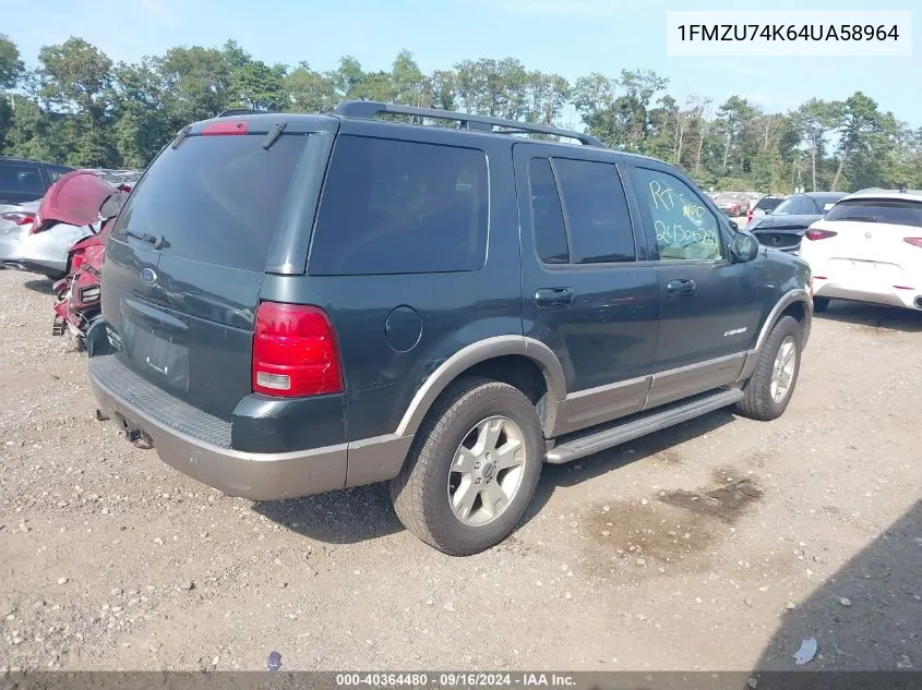 1FMZU74K64UA58964 2004 Ford Explorer Eddie Bauer