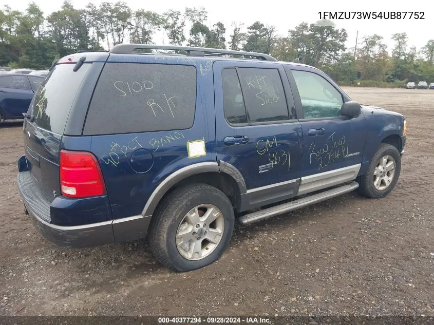 2004 Ford Explorer Nbx/Xlt VIN: 1FMZU73W54UB87752 Lot: 40377294