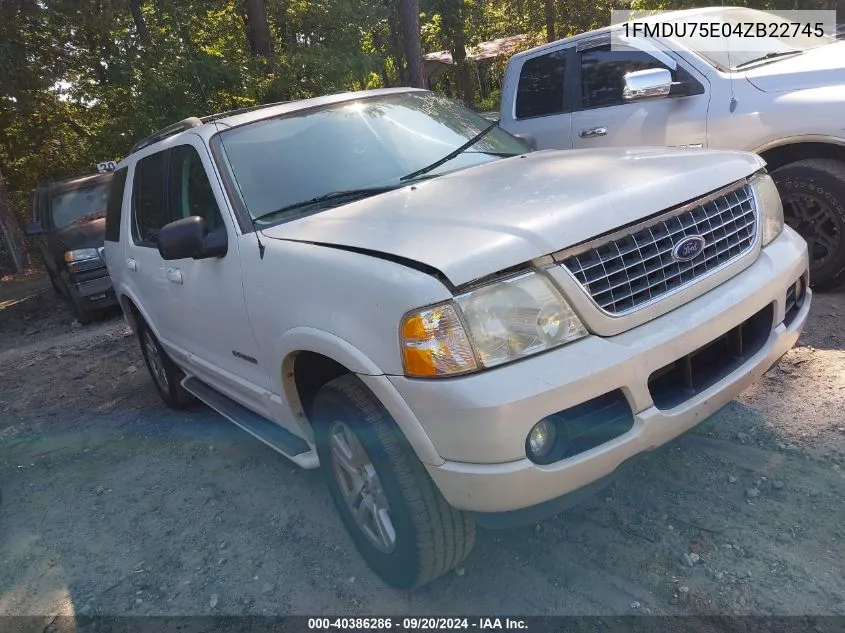 2004 Ford Explorer Limited VIN: 1FMDU75E04ZB22745 Lot: 40386286