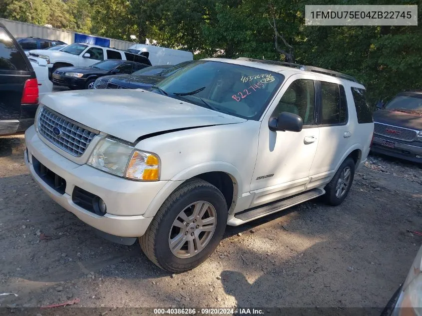 2004 Ford Explorer Limited VIN: 1FMDU75E04ZB22745 Lot: 40386286