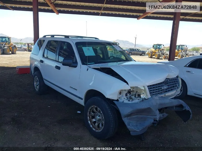 2004 Ford Explorer Xls VIN: 1FMZU62K84ZA72848 Lot: 40392525