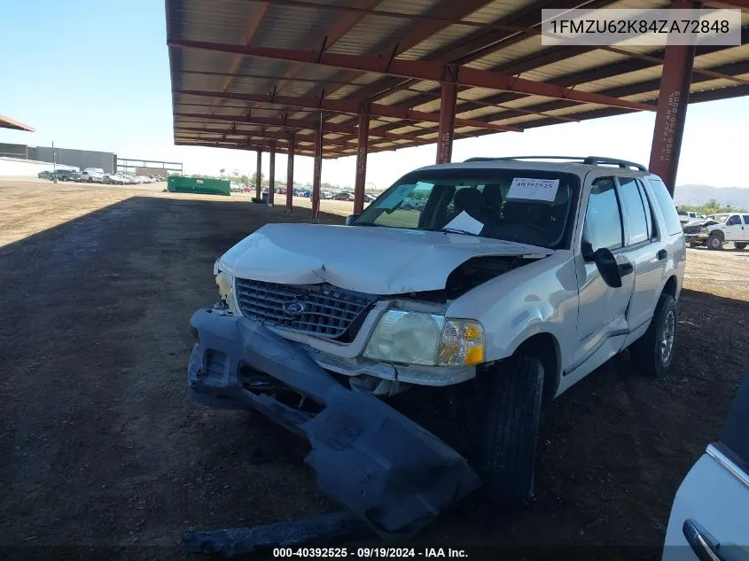 2004 Ford Explorer Xls VIN: 1FMZU62K84ZA72848 Lot: 40392525