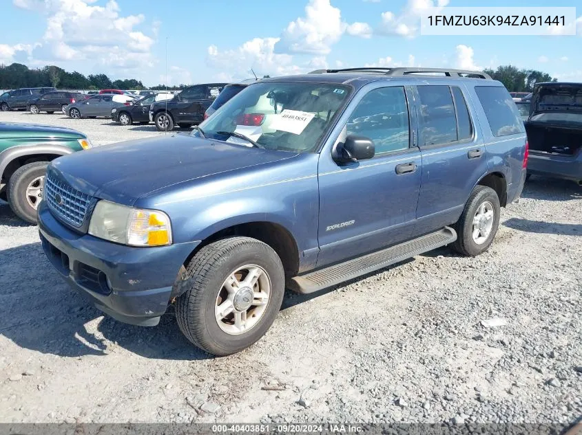 2004 Ford Explorer Xlt VIN: 1FMZU63K94ZA91441 Lot: 40403851