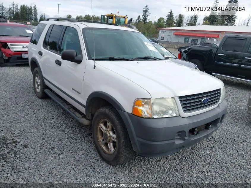 2004 Ford Explorer Xls VIN: 1FMVU72K34UA24984 Lot: 40415472