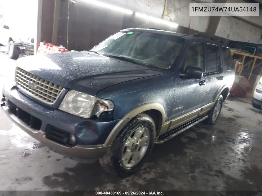 2004 Ford Explorer Eddie Bauer VIN: 1FMZU74W74UA54148 Lot: 40430169