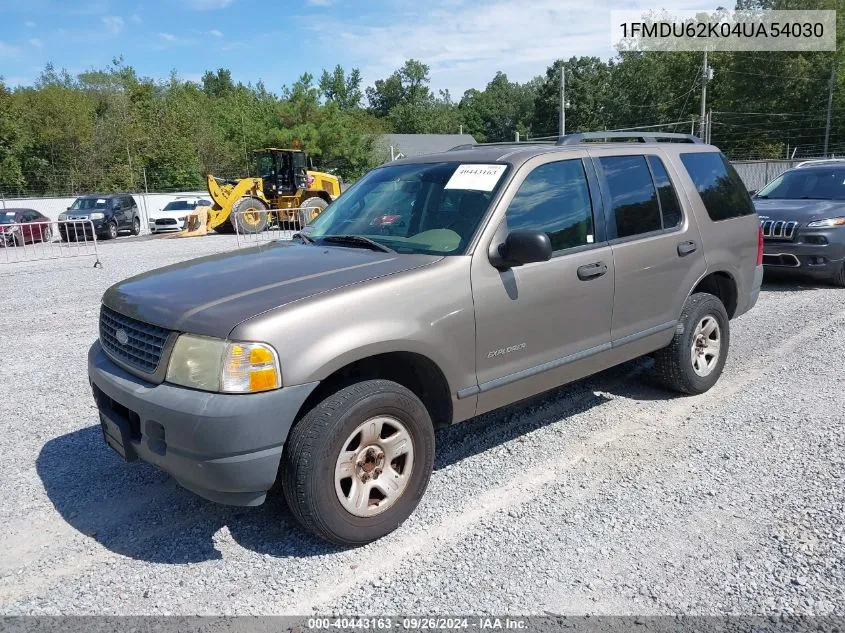 2004 Ford Explorer Xls VIN: 1FMDU62K04UA54030 Lot: 40443163