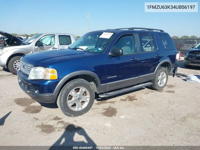 2004 Ford Explorer Xlt VIN: 1FMZU63K34UB56197 Lot: 40460497