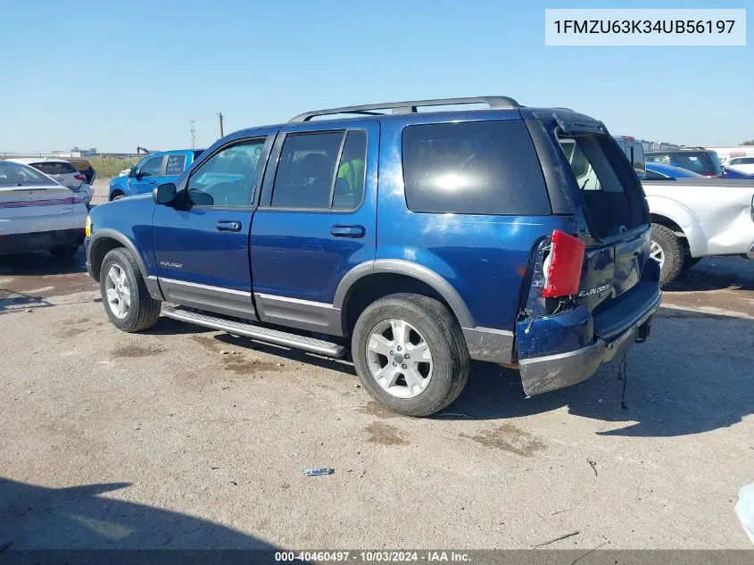 2004 Ford Explorer Xlt VIN: 1FMZU63K34UB56197 Lot: 40460497