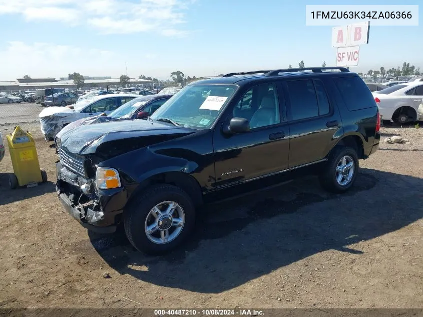 2004 Ford Explorer Xlt VIN: 1FMZU63K34ZA06366 Lot: 40487210