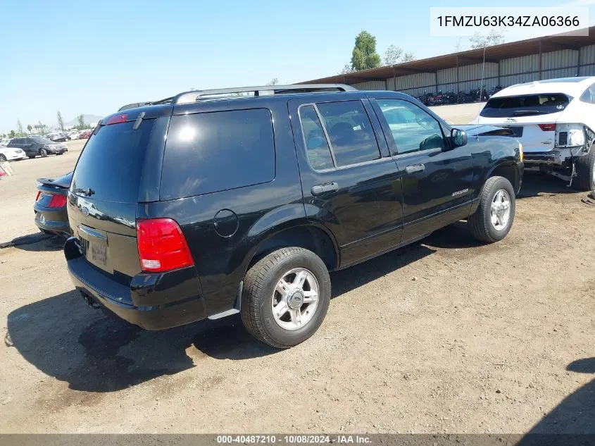 2004 Ford Explorer Xlt VIN: 1FMZU63K34ZA06366 Lot: 40487210