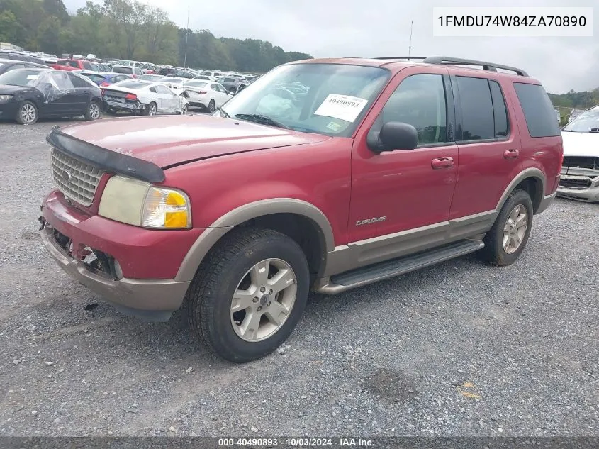 2004 Ford Explorer Eddie Bauer VIN: 1FMDU74W84ZA70890 Lot: 40490893