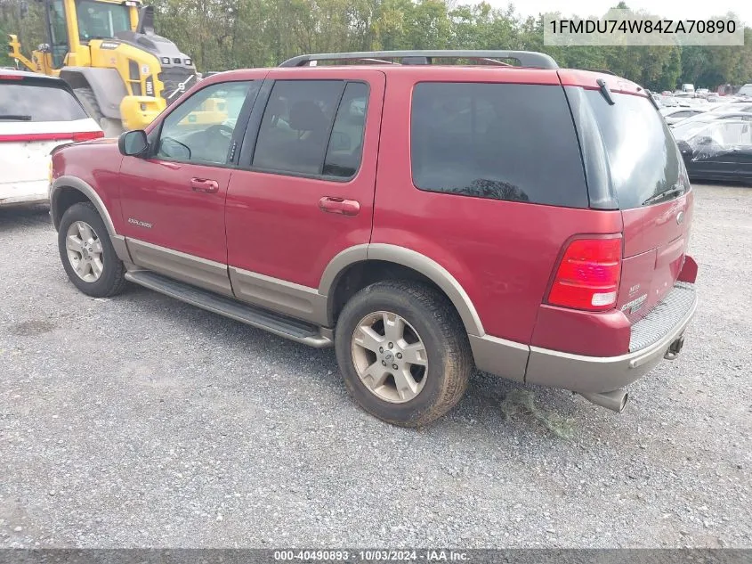 2004 Ford Explorer Eddie Bauer VIN: 1FMDU74W84ZA70890 Lot: 40490893