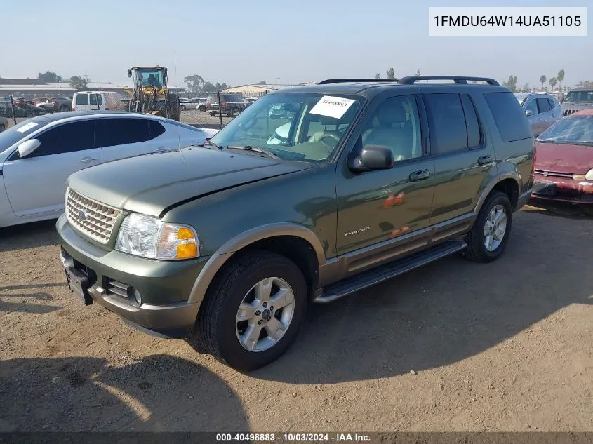 2004 Ford Explorer Eddie Bauer VIN: 1FMDU64W14UA51105 Lot: 40498883