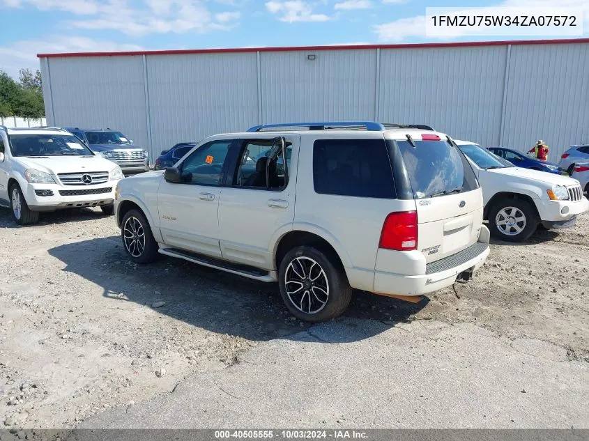 2004 Ford Explorer Limited VIN: 1FMZU75W34ZA07572 Lot: 40505555