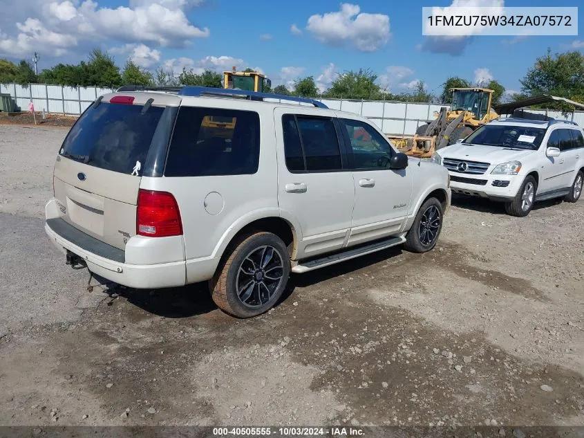 2004 Ford Explorer Limited VIN: 1FMZU75W34ZA07572 Lot: 40505555