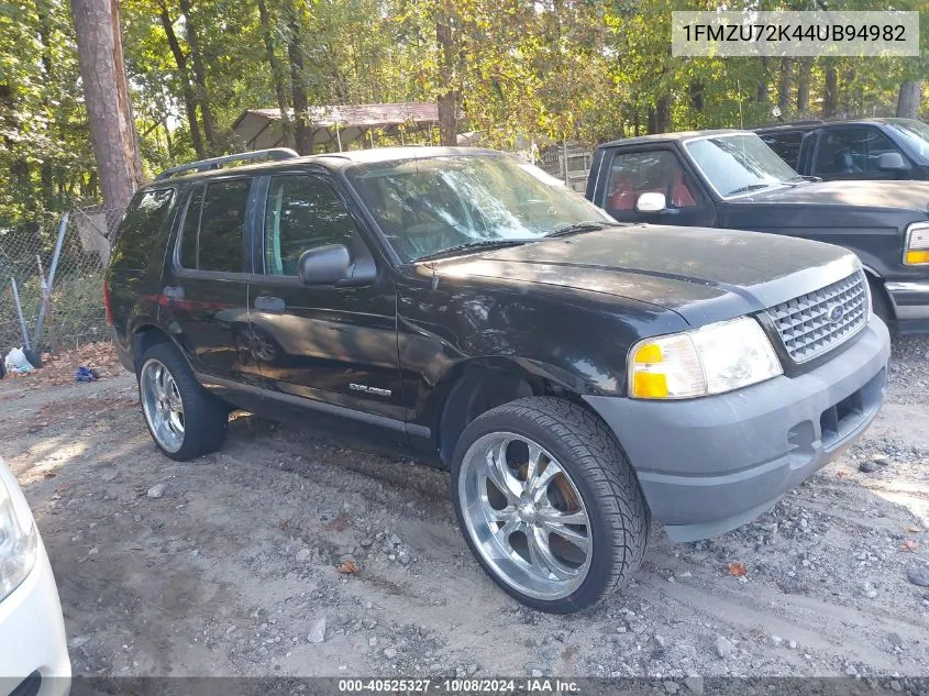 2004 Ford Explorer Xls VIN: 1FMZU72K44UB94982 Lot: 40525327