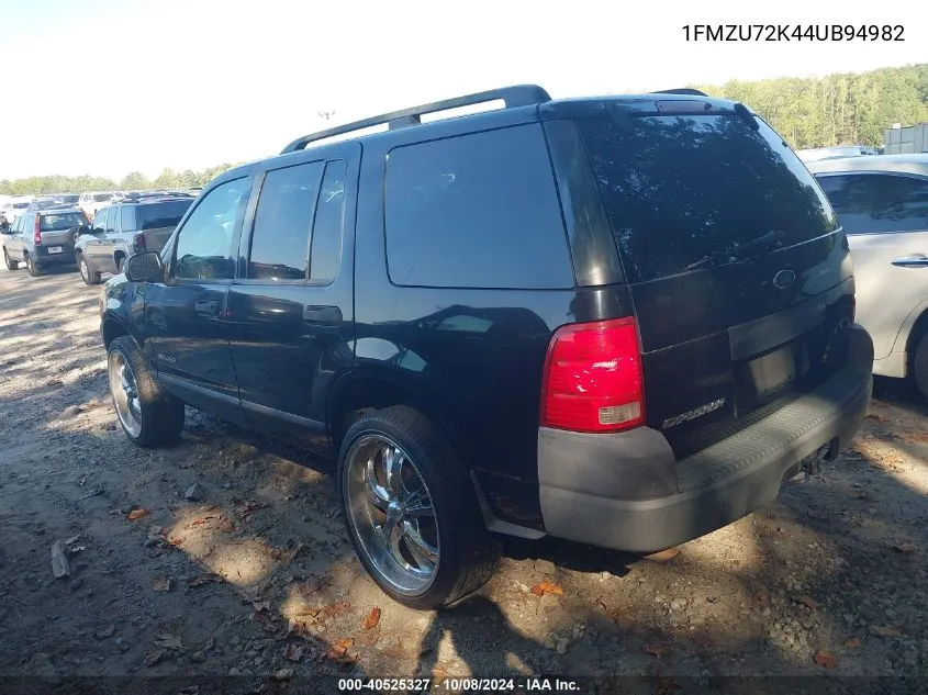 2004 Ford Explorer Xls VIN: 1FMZU72K44UB94982 Lot: 40525327