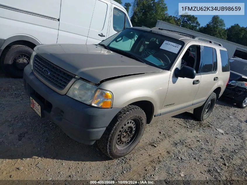 2004 Ford Explorer Xls VIN: 1FMZU62K34UB98659 Lot: 40535689