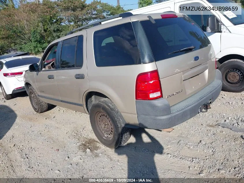 2004 Ford Explorer Xls VIN: 1FMZU62K34UB98659 Lot: 40535689