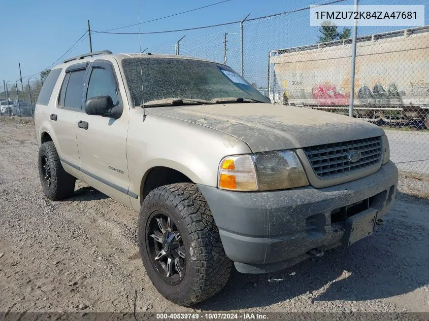 2004 Ford Explorer Xls VIN: 1FMZU72K84ZA47681 Lot: 40539749