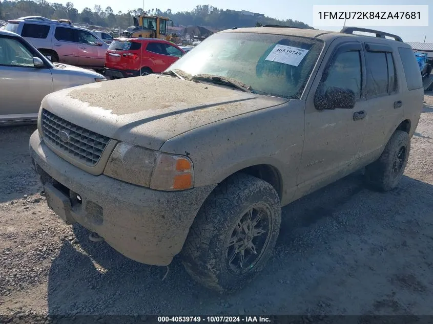 2004 Ford Explorer Xls VIN: 1FMZU72K84ZA47681 Lot: 40539749