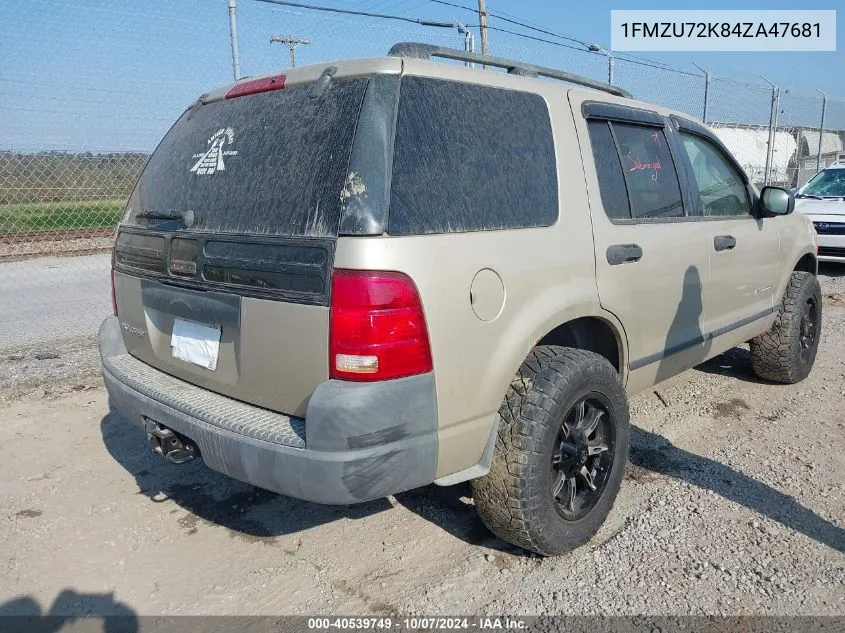 2004 Ford Explorer Xls VIN: 1FMZU72K84ZA47681 Lot: 40539749