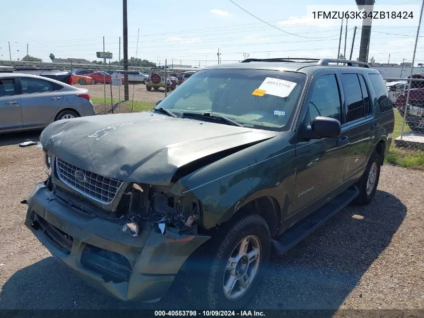 2004 Ford Explorer Xlt/Xlt Sport/Nbx VIN: 1FMZU63K34ZB18424 Lot: 40553798